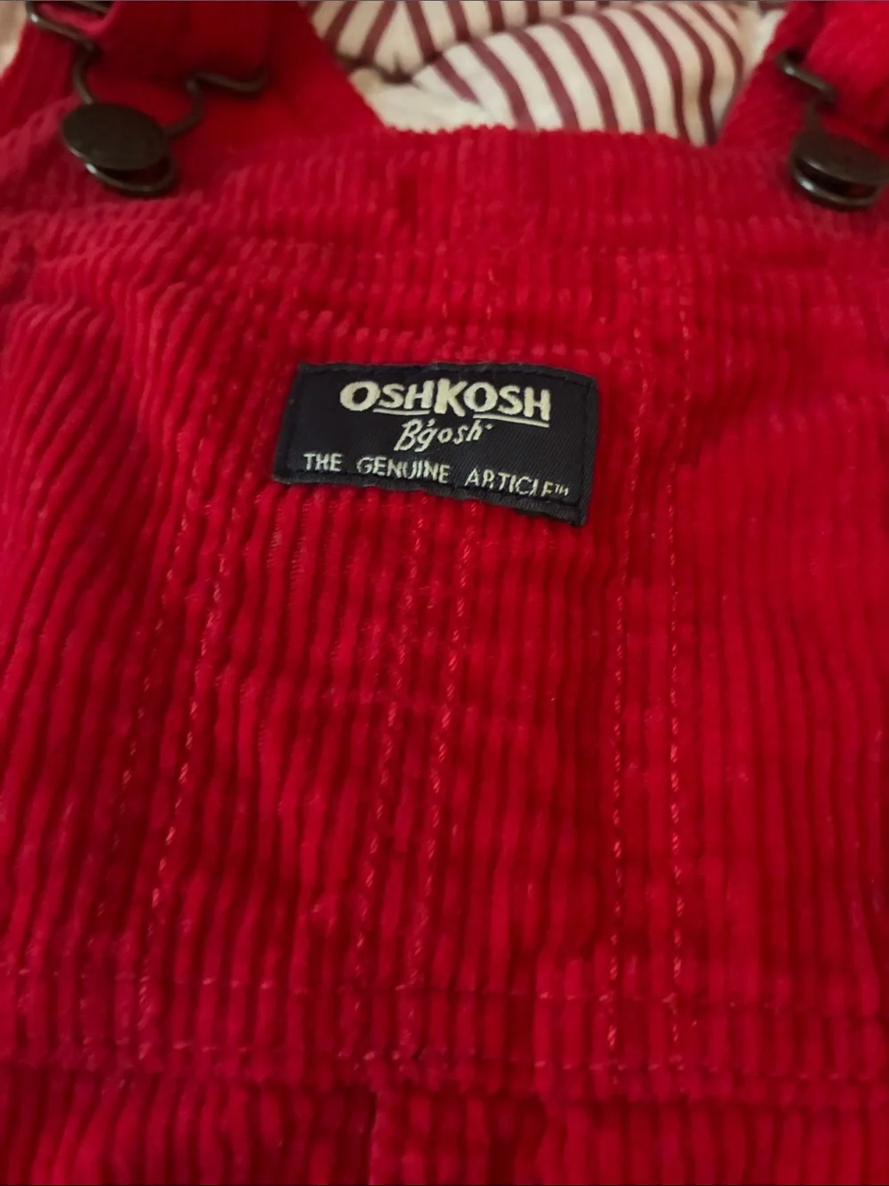 Oshkosh B’gosh Red Corduroy Overalls NWOT Sz 3T